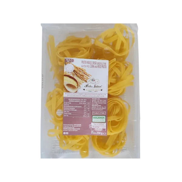 Tagliatelle Italian Pasta made of Corn and Rice Gluten Free Vegan 250 Grams